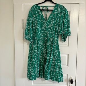 Draper James green embroidered dress